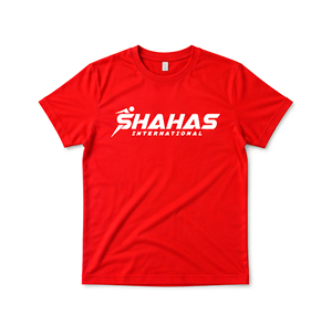 Camisetas Rojas Casuales de Cuello Redondo y Manga Corta, Tallas Grandes, Tejido Transpirable de Poliéster/Algodón, Personalizadas por Shahas International - Product Image 6