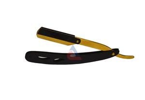 Maquinilla de afeitar recta Manual con bloqueo oscilante profesional, acero sostenible negro y dorado para afeitado facial y corporal, maquinilla de afeitar ecológica - Product Image 2