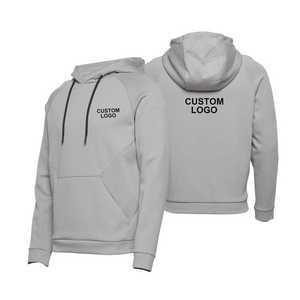 Sweat-shirt à capuche personnalisé pour homme, coupe classique, couleur unie, polyester, tissu molletonné français, vêtement décontracté d'automne avec poche, respirant - Product Image 2