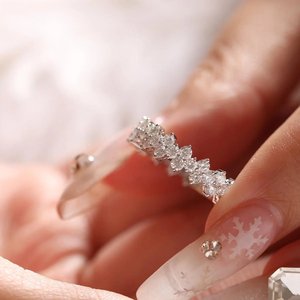 Classic Gold 925 Sterling Silver <b>Adjustable</b> Lab Grown Diamond <b>Ring</b> Elegant Statement Jewelry for Special Occasions - Product Image 5