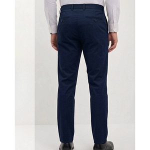 Pantalon formel noir slim pour homme 100 % polyester infroissable avec poches latérales, tissé mi-lourd pour l'automne - Product Image 3