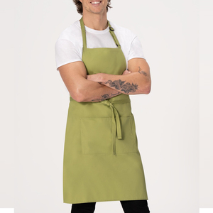 New Design Thick Cotton Twill Chef Apron With Cross Back Straps Comfortable Kitchen <b>Cooking</b> Chef Aprons In Low MOQ - Product Image 4