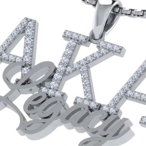 Silver Letter Pendant <b>Necklace</b> Women Elegant Crystal Design Fashion Jewelry <b>Statement</b> <b>Necklace</b> Daily Wear Gift Accessory - Product Image 6
