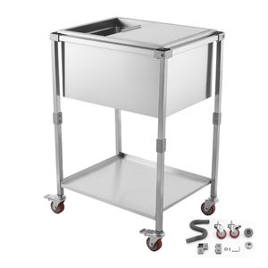 Carrello Frigo Portatile da Esterno 44.8 Quart in Acciaio Inossidabile con Coperchio Scorrevole e Ruote - Product Image 1
