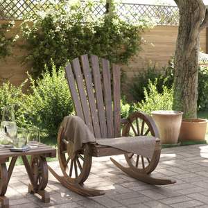 Silla Adirondack de Madera de Abeto Macizo en Color Madera Quemada para Uso en Jardín - Product Image 3