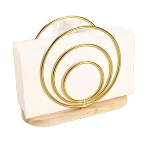 Gold Plated Metal Napkin Stand For Dining Table And <b>Kitchen</b> Modern <b>Tissue</b> Stand For Home Office And Restaurant Napkin <b>Holder</b> - Product Image 1