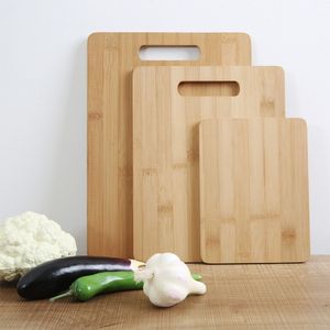 Planche à découper en bambou ronde/carrée avec poignée, bloc de découpe de cuisine en bambou naturel - Product Image 2