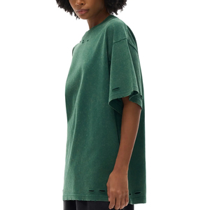 เสื้อยืดโอเวอร์ไซส์สไตล์วินเทจผ้าฝ้าย 100% น้ำหนัก 230 กรัม พิมพ์ลายได้ตามสั่ง คอโอเวอร์ไซส์ ทรงหลวม ซักหนัก  สำหรับผู้หญิงและผู้ชาย  แบบดิสเทรส - Product Image 4