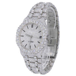 Montre à quartz pour homme en acier inoxydable, style hip-hop, avec diamants Moissanite VVS, bracelet de 20 mm et cadran en verre - Product Image 2
