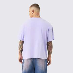 เสื้อยืด OEM ODM สกรีนโลโก้ตามสั่ง ผ้าฝ้าย 100% เสื้อยืดผู้ชาย 250 GSM ผ้าฝ้ายหนา ระบายอากาศได้ดี เสื้อยืดสกรีนลายแบบยูนิเซ็กซ์ - Product Image 2