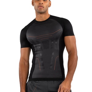 เสื้อรัดกล้ามเนื้อ MMA BJJ ยูนิเซ็กซ์ แขนสั้น ผ้ายืด สแปนเด็กซ์ น้ำหนักเบา ทนทาน แห้งเร็ว ระบายอากาศดี เหมาะสำหรับออกกำลังกาย - Product Image 1