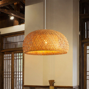 Natural Bamboo Ceiling Light Fixture with Lightweight Design Durable Frame and Soft Light Diffusion - Product Image 1