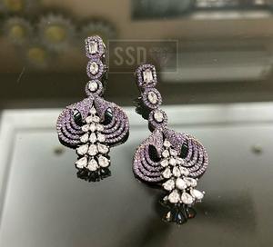 ต่างหูทรงหยดน้ำประดับเพชรซีกอนชุบเงินคุณภาพพรีเมียมสวยงามสำหรับผู้หญิง คอลเลคชั่นสำหรับงานเลี้ยงตอนเย็น - Product Image 3