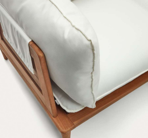 Ensemble de canapés d'extérieur en teck massif minimaliste avec design à cadre bas et table basse, mobilier de jardin moderne pour villa de villégiature - Product Image 4