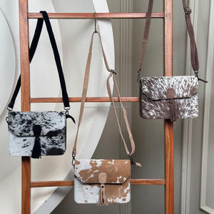 Bolso cruzado de cuero de vaca de lujo para mujer, bolsos de hombro minimalistas populares a la moda, bolso femenino de alta calidad personalizado - Product Image 5