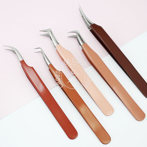 Best Fiber Tip 90 Degree <b>Boot</b> Volume Eyelash Custom Lash Tweezer <b>Box</b> Packaging Curved Classic Lash Tweezers Isolation Tweezers - Product Image 1