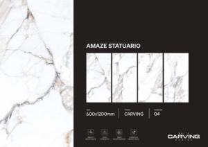 Carreaux de porcelaine sculptés de luxe, format 600x1200, grands carreaux pour sol et mur, pour salon, cuisine, salle de bain et intérieur commercial - Product Image 2