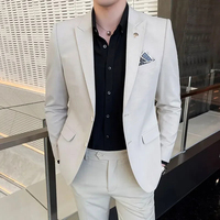 Costume homme grande taille, coupe ajustée, imperméable et coupe-vent, veste et pantalon, pour occasions formelles, mariage, tenue de marié.