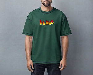 เสื้อยืดฮิปฮอปทรงหลวมสไตล์เท่ห์ ผ้าหนา พิมพ์ลายดิจิตอลโลโก้ด้านหน้า สำหรับผู้ชาย เป็นมิตรต่อสิ่งแวดล้อม แห้งเร็ว - Product Image 4