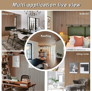 Panneaux décoratifs muraux acoustiques en bois massif et MDF, finition hexagonale en PET et caoutchouc, insonorisants pour plafonds, meubles pour salon, salle à manger, villa - Product Image 3