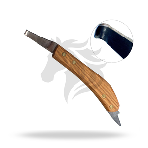 Cuchillo para pezuñas de mano izquierda, herramienta veterinaria para examen y recorte de pezuñas de caballo, modelo cola de gallo larga - Product Image 2