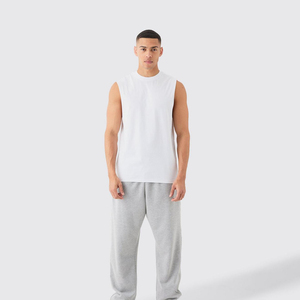 Débardeur de sport pour homme, écologique, respirant, à séchage rapide, coupe ajustée, en coton, avec sequins sur le devant, pour la gym, la course à pied et les activités de plein air - Product Image 5
