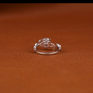 Womens Trendy Floral Design Proposal <b>Ring</b> in 14K Solid Gold with Round Cut Fancy Lab Grown Diamond IGI Certified Moissanite <b>Ring</b> - Product Image 5