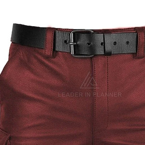 Pantalones cortos de cuero para hombre con logo impreso personalizado, talla adulta, fabricación en Pakistán, pantalones cortos de cuero transpirables para hombre - Product Image 6