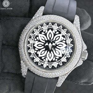 Charm Jewels Luxury Stainless Steel Watch 42mm Round Case Rubber Band Perpetual <b>Calendar</b> Mechanical Movement Analog Dial - Product Image 4