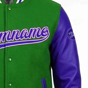 Wholesale Custom Logo Spring <b>Men's</b> Unisex Casual <b>Baseball</b> Varsity <b>Jacket</b> with Letter Pattern Cotton - Product Image 5