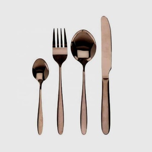 Portugal Cuillère En Acier Inoxydable Cuisine Or Rose Poli Poignée En Acier Inoxydable Fourchette Cuillère Couverts Ensemble - Product Image 1