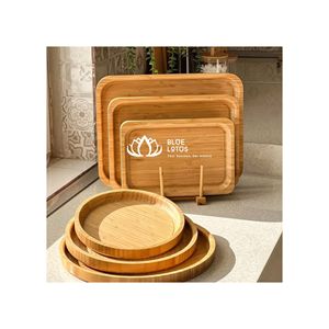 Plateau en bois durable de haute qualité Bestchoice |   Plateau de service en bois massif naturel pur, design moderne, multifonction, poli - Product Image 1