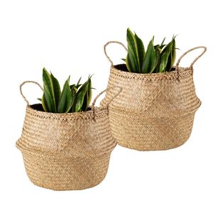 Cestas Decorativas Hechas a Mano de la Marca PHU HAO, Cestas de Paja Natural Tejidas a Mano, para Regalos y Decoración del Hogar - Product Image 1