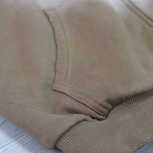 Custom Brown Mineral Wash Zip Hoodie 100% Cotton Fleece Vintage Regular Fit Pocket Breathable Eco-Friendly Streetwear Sweatshirt - Product Image 3