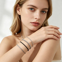 Ensemble de bracelets multicouches superposés géométriques exagérés style punk ouvert avec perles CCB, pour femme, été, style euro-américain transfrontalier