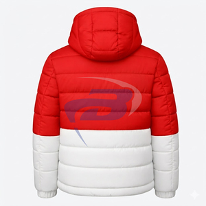 Delta | Sigma | Theta Sorority Red Down Puffer <b>Jacket</b> Coat Hooded for Winter <b>Zip</b>-<b>Up</b> High Quality Puffer <b>Jacket</b> with Custom Logo - Product Image 2