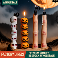 Lilin Pilar Beraroma Halloween yang Menyeramkan, Lilin Dekoratif Buatan Tangan dari Campuran Lilin Kedelai & Parafin untuk Pesta Liburan & Dekorasi Rumah.