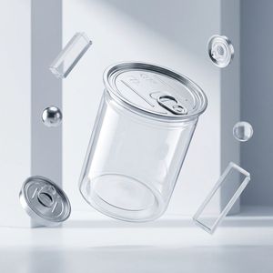 ODM/OEM Round Transparent PET <b>Plastic</b> Penny Candy <b>Jar</b> with Silver Lid Custom Design for Cake & Cookie Display Vietnam Supplier - Product Image 2