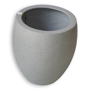 ALMELO Ensemble de 5 pots de fleurs légers de 5 L, résistants aux intempéries, écologiques, design minimaliste, en fibre de verre, ronds - Product Image 3