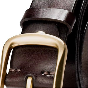 Genuine Leather Casual <b>Belt</b> Cow Hide Solid Black Pin <b>Buckle</b> <b>Silver</b> Rectangular Breathable 3.5cm 110-130cm AL SWANS INTERNATIONAL - Product Image 6