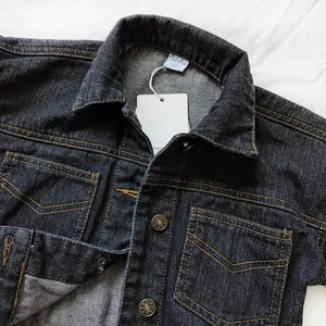 En gros Veste en jean déchirée à col montant et motif écossais 100% Polyester Coupe ample Standard pour tout-petits, filles, garçons, enfants et bébés - Product Image 3