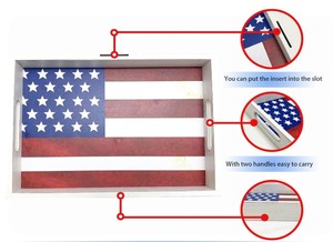 Plateau de service en MDF laqué, motif drapeau patriotique, pour le Festival Americana, écologique et sûr pour les aliments, idéal pour les fêtes du Memorial Day et du 4 juillet - Product Image 5