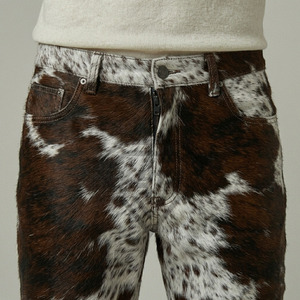 Pantalones Cortos de Cuero Vacuno Auténtico para Hombre, Hechos a Mano, con Estampado Animal Natural, Peludos, Moda Veraniega, Estilo Urbano, Diseño Casual - Product Image 4