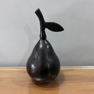 Escultura Decorativa de Pera en Aluminio Negro, Figura de Fruta Moderna para Decoración de Mesa, Adorno para el Hogar - Product Image 1