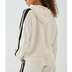 Women Oversized Hooded Zipper Sweatshirt Solid Color Long Sleeve Breathable Knitted <b>Cropped</b> <b>zip</b> hoodie women Casual streetwear - Product Image 2