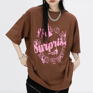 Camiseta de Verano para Mujer, Estilo Urbano, Corte Holgado, 100% Algodón, Logotipo de Marca Personalizado, Cuello Redondo, Manga Corta, Antiencogimiento - Product Image 3