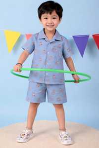 Conjunto de Verano para Niños y Niñas, 100% Algodón, Estampado de Dibujos Animados, Camiseta de Manga Corta y Pantalones Cortos (Conjunto Casual de 2 Piezas) - Product Image 6