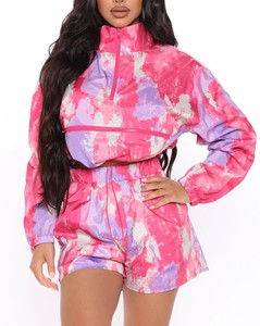 Custom Polyester Windbreaker Tracksuit With Adjustable Hood And Reflective Print Windbreaker Training <b>Set</b> For Team Travel - Product Image 6