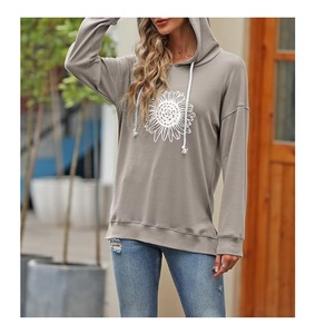 Service OEM – Sweat à capuche personnalisable pour femme, 100 % coton, manches longues, col tombant, imprimé, confortable, hiver - Product Image 1