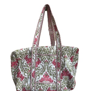 Handcrafted Quilted Cotton Duffle <b>Bag</b> Durable Eco-Friendly Luxury Sport Style Lightweight Spacious Zip Closure Portable - Product Image 1